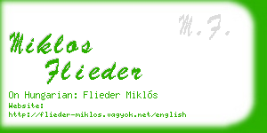 miklos flieder business card
